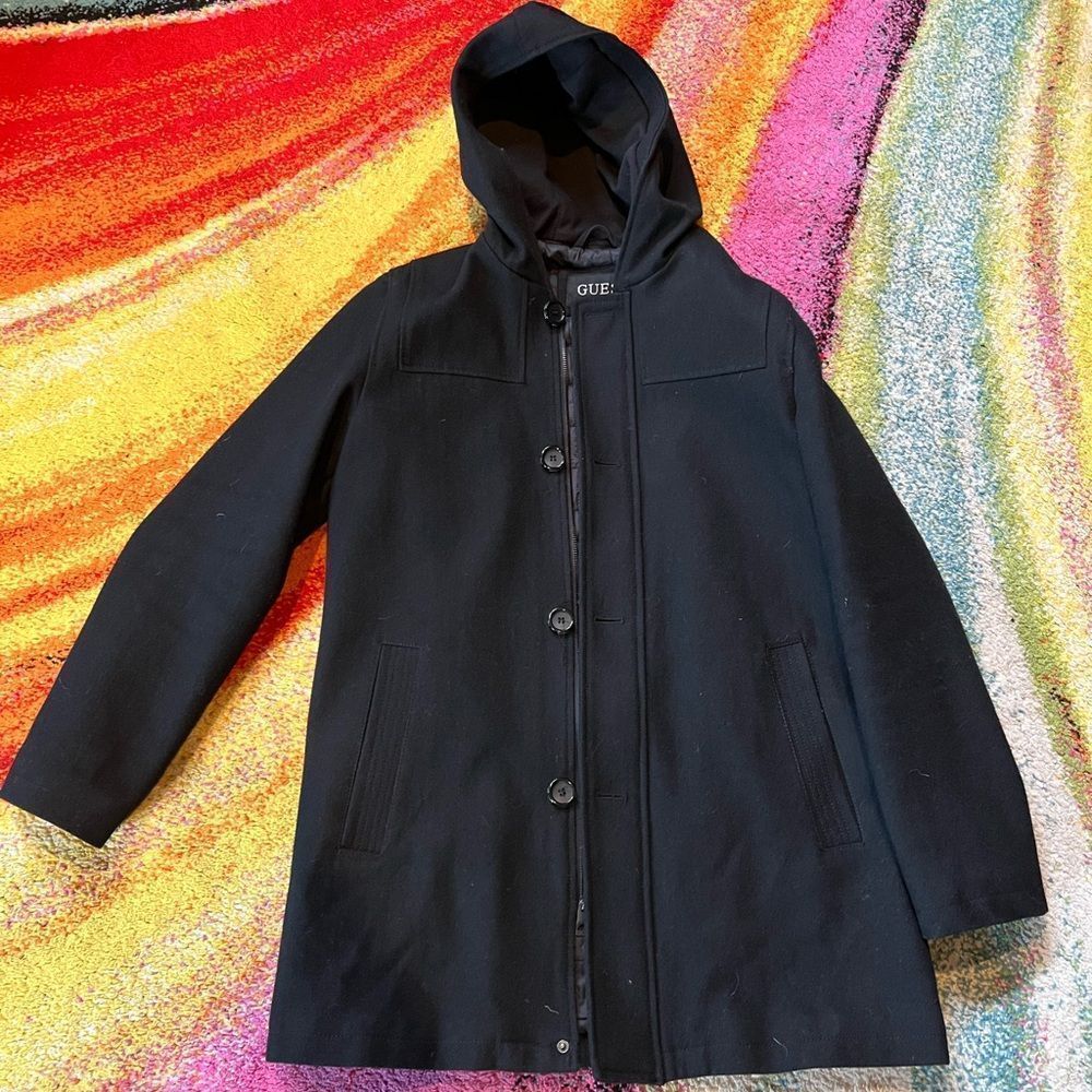 Guess men’s wool coat black size M